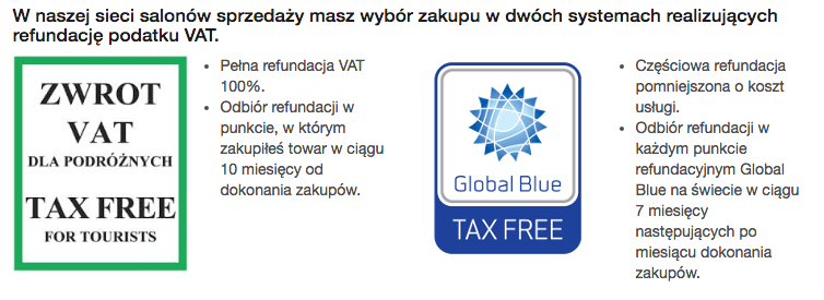 Однак пам'ятайте, Global Blue не повертає 23% VAT, а всього лише його частина (в середньому половину)
